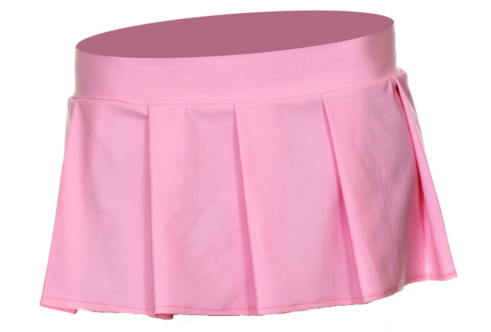 Baby pink schoolgirl solid pleated mini skirt