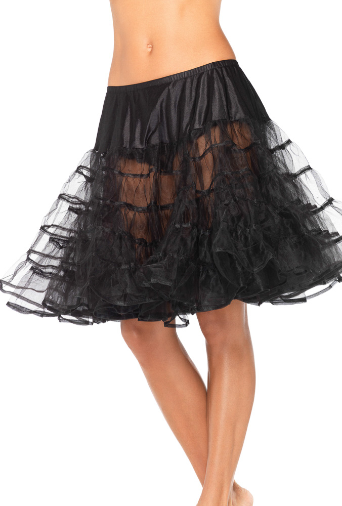 Black Shimmer organza knee length petticoat skirt