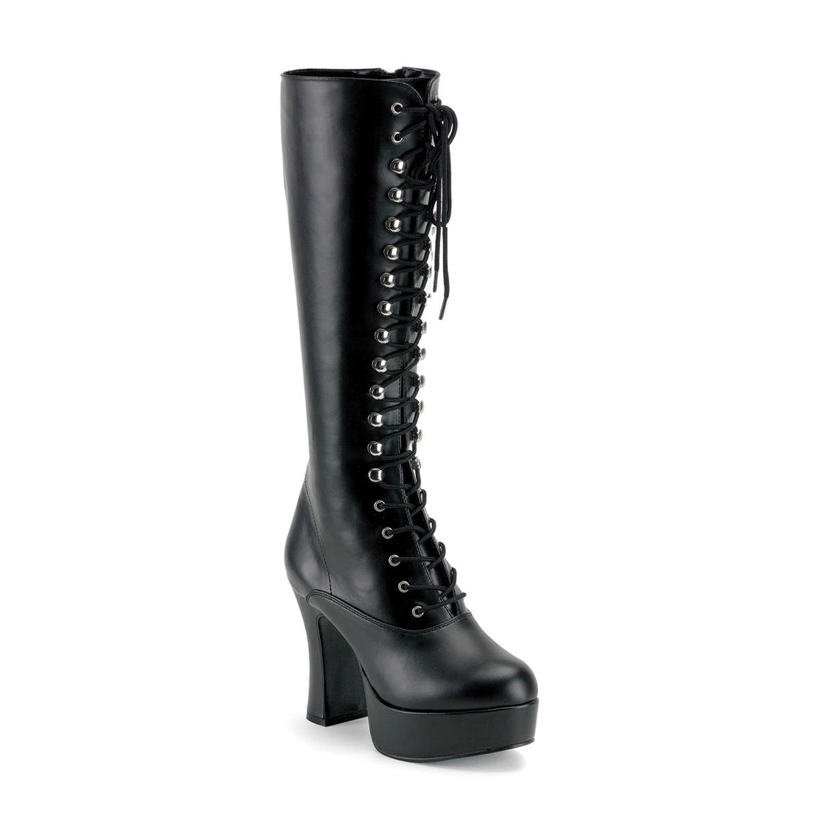 Black matte 4" ankle lace up costume boots