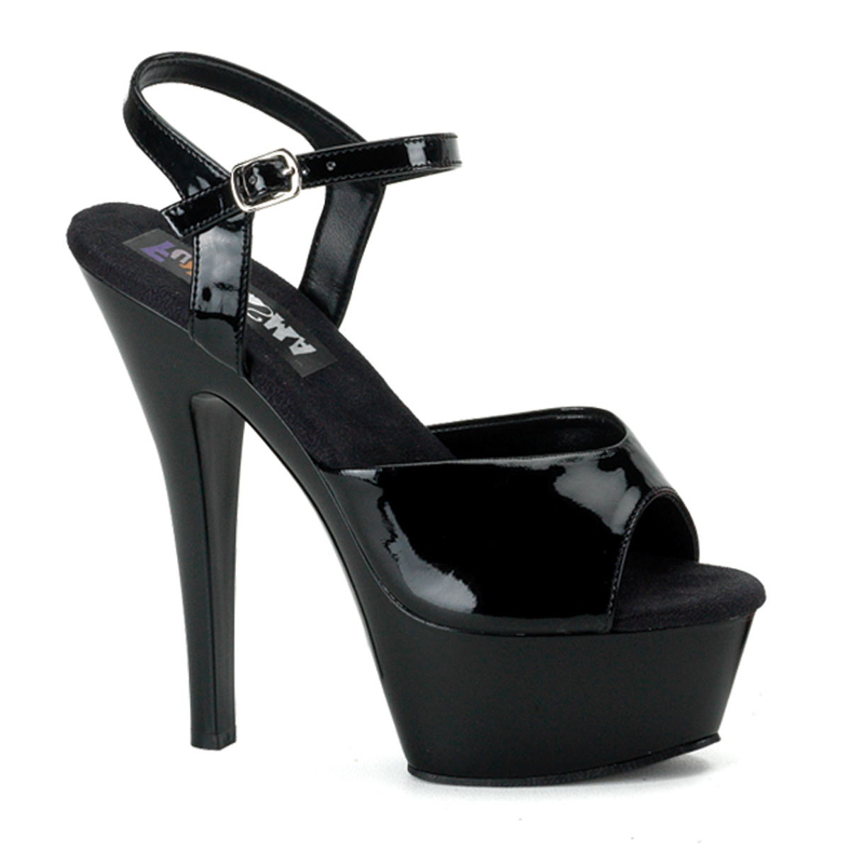 Black 6" stripper platform women's costume shoes